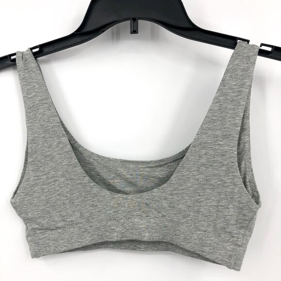 EVERLANE Women's Cotton Tank Bra XS Heather Grey Scoop Neck NWOT - Picture 6 of 7